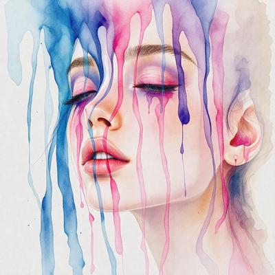 The primary subject of the image is a woman with a pink lipstick smiling. She is surrounded by a colorful background, which includes a mix of pink, blue, and purple hues. The visual style of the image is a combination of digital art and illustration, creating a vibrant and artistic representation of the woman. The colors and mood of the image are lively and cheerful, with the woman's smile and the colorful background contributing to a positive and uplifting atmosphere.